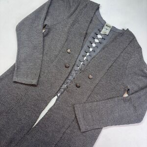 Vocal USA Women's Gray Lace Up Back Knit Cardigan‎ Duster Sweater X-Large